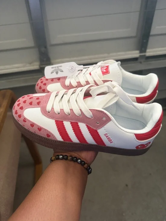adidas White, Pink & Red Campus-Style Sneaker - Picture 6 of 7